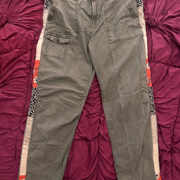 Olive Green Cargo Pants with Side Stripes - Picture 6 of 10